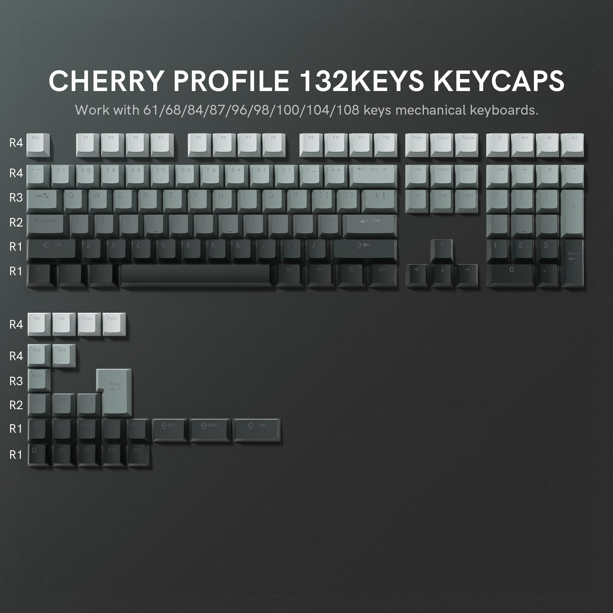 Womier Gradual Cherry Profile Dye - Sublimation PBT Keycap Set - Womier Keyboard