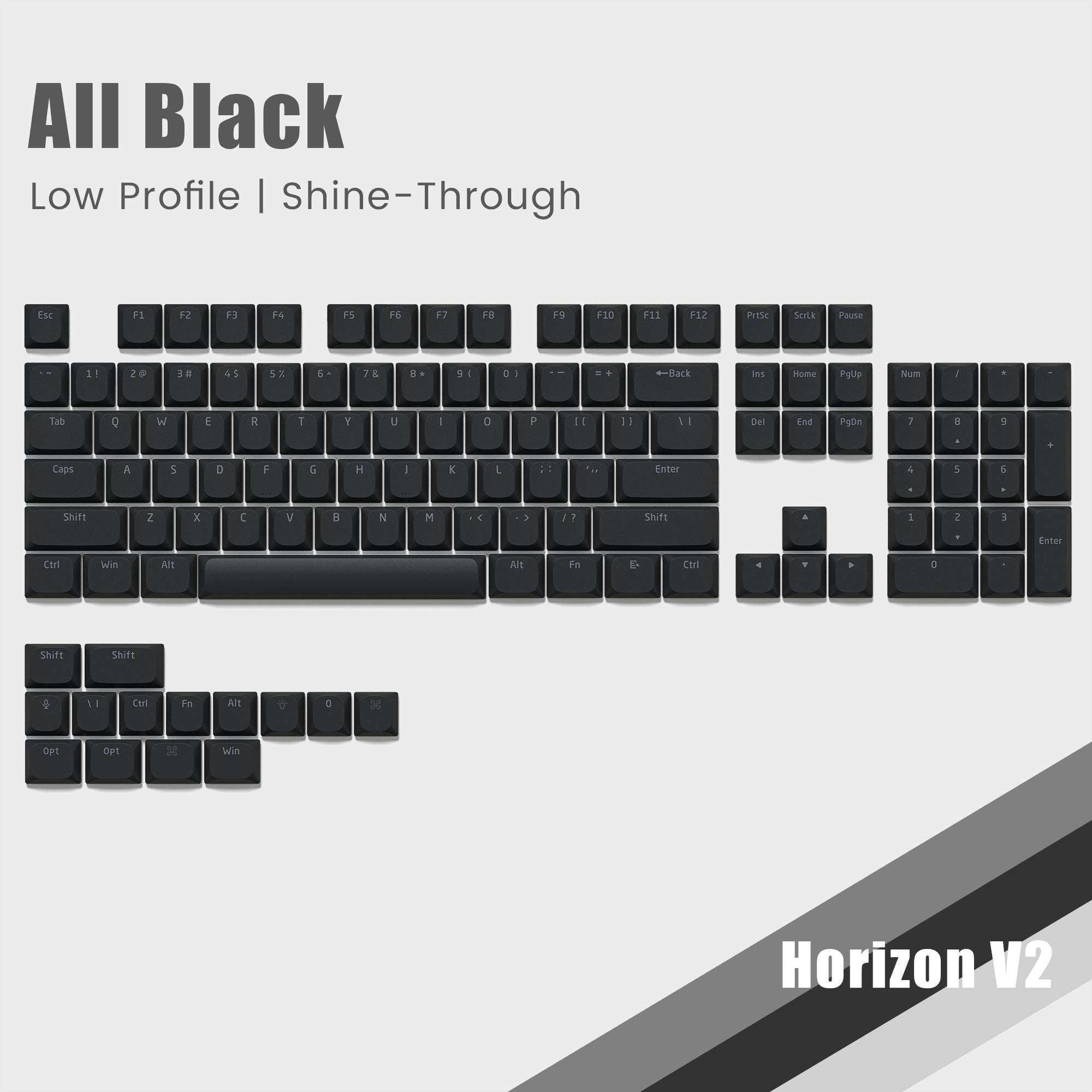 Womier Horizon V2 Low Profile Shine - Through Double - Shot PBT Keycap Set - Womier Keyboard