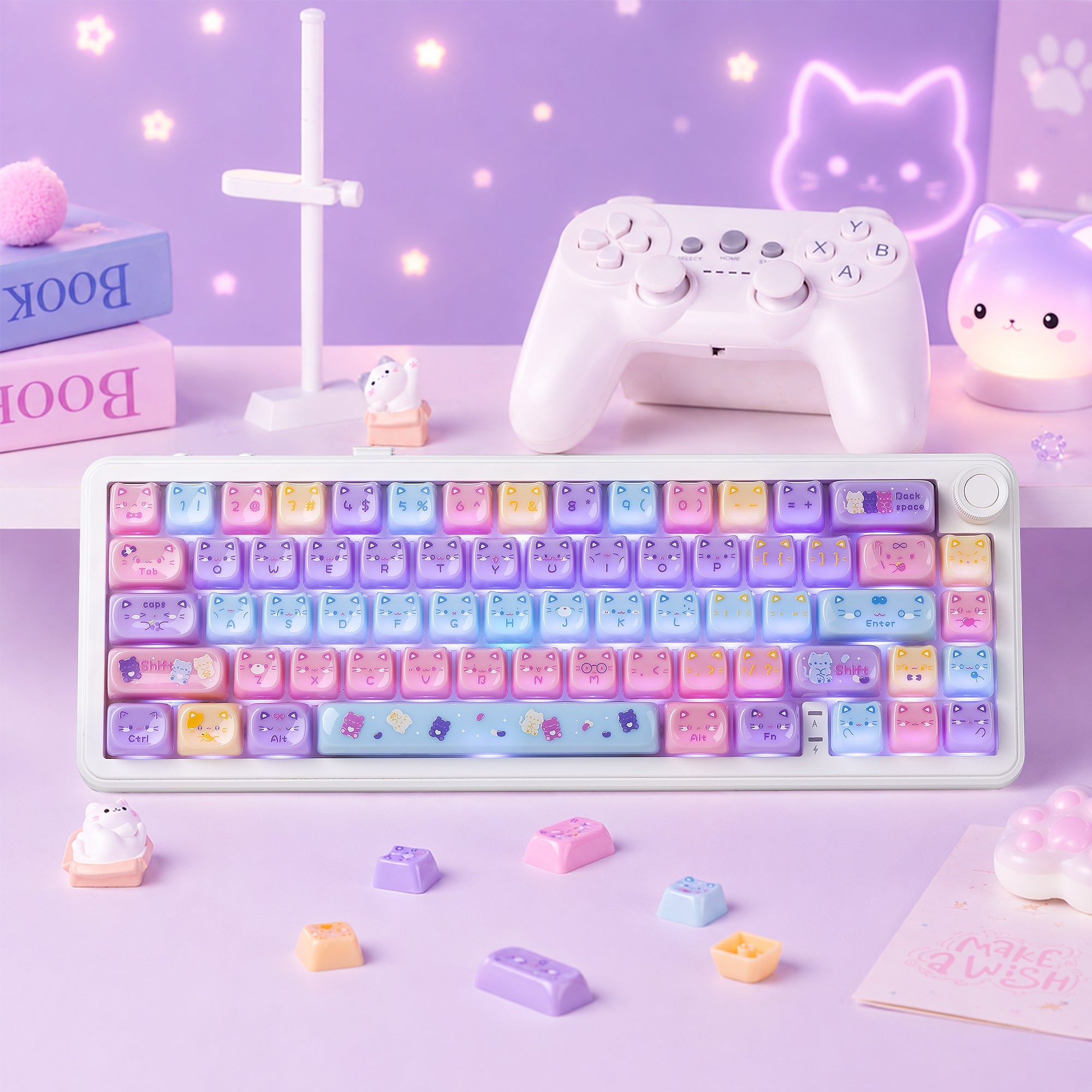 Womier Kittens Themed MOA+MAO Profile PC Keycap Set - Womier Keyboard