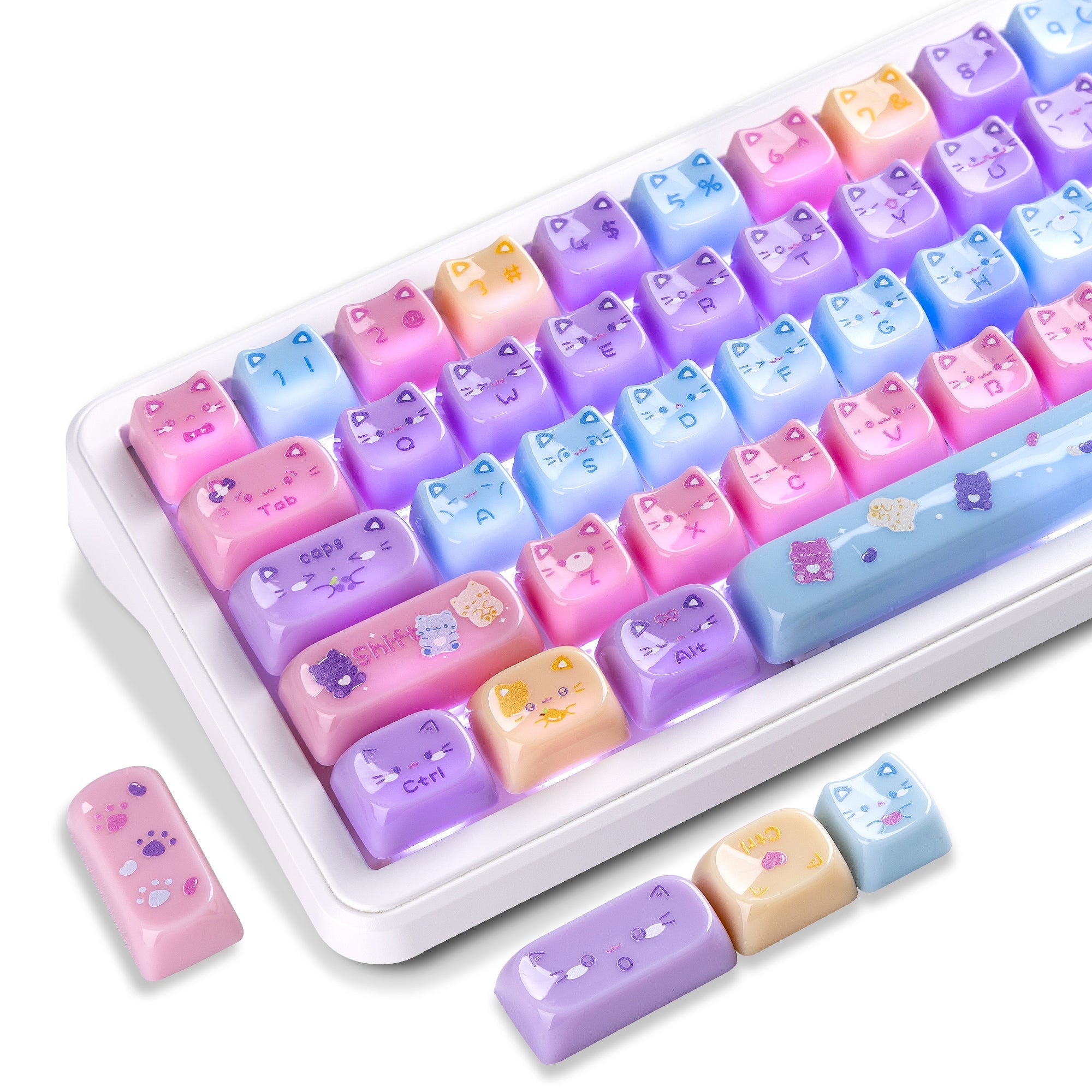 Womier Kittens Themed MOA+MAO Profile PC Keycap Set - Womier Keyboard