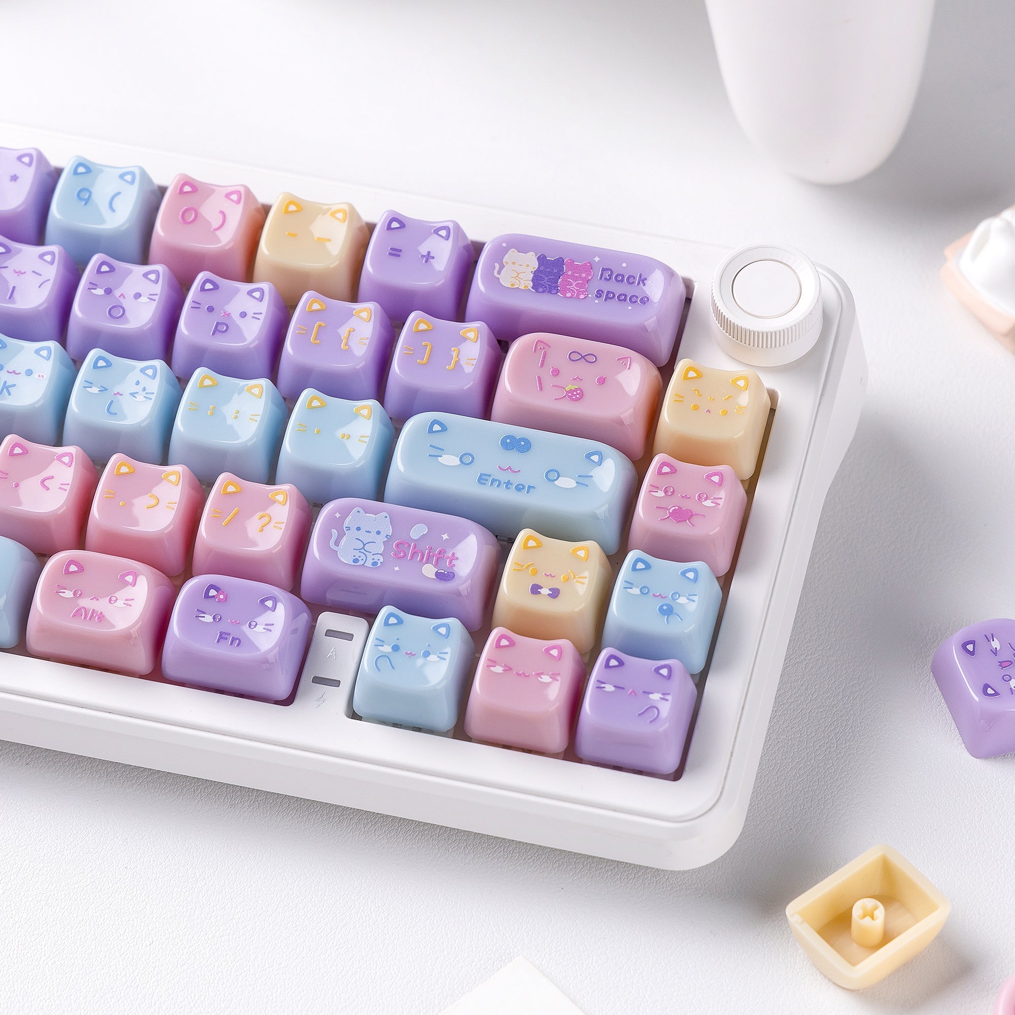 Womier Kittens Themed MOA+MAO Profile PC Keycap Set - Womier Keyboard