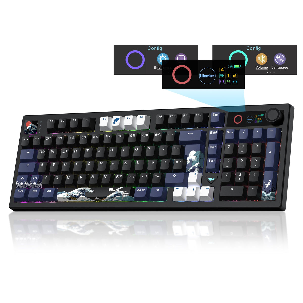 Womier L98 Themed 98% Wireless Mechanical Keyboard with TFT Screen & Knob - Womier Keyboard
