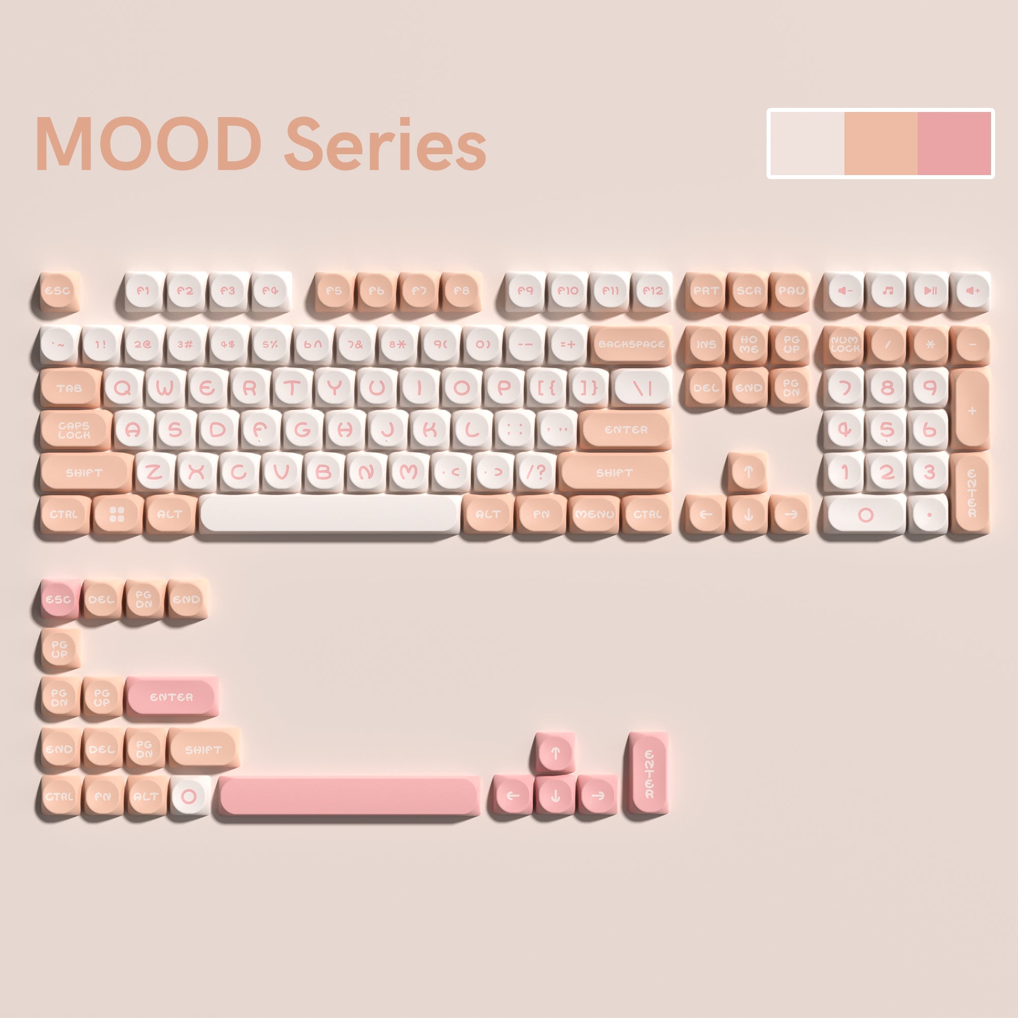 Womier MOOD Series 127 - Key MOA Profile Double - Shot PBT Keycap Set (5 Colors) - Womier Keyboard