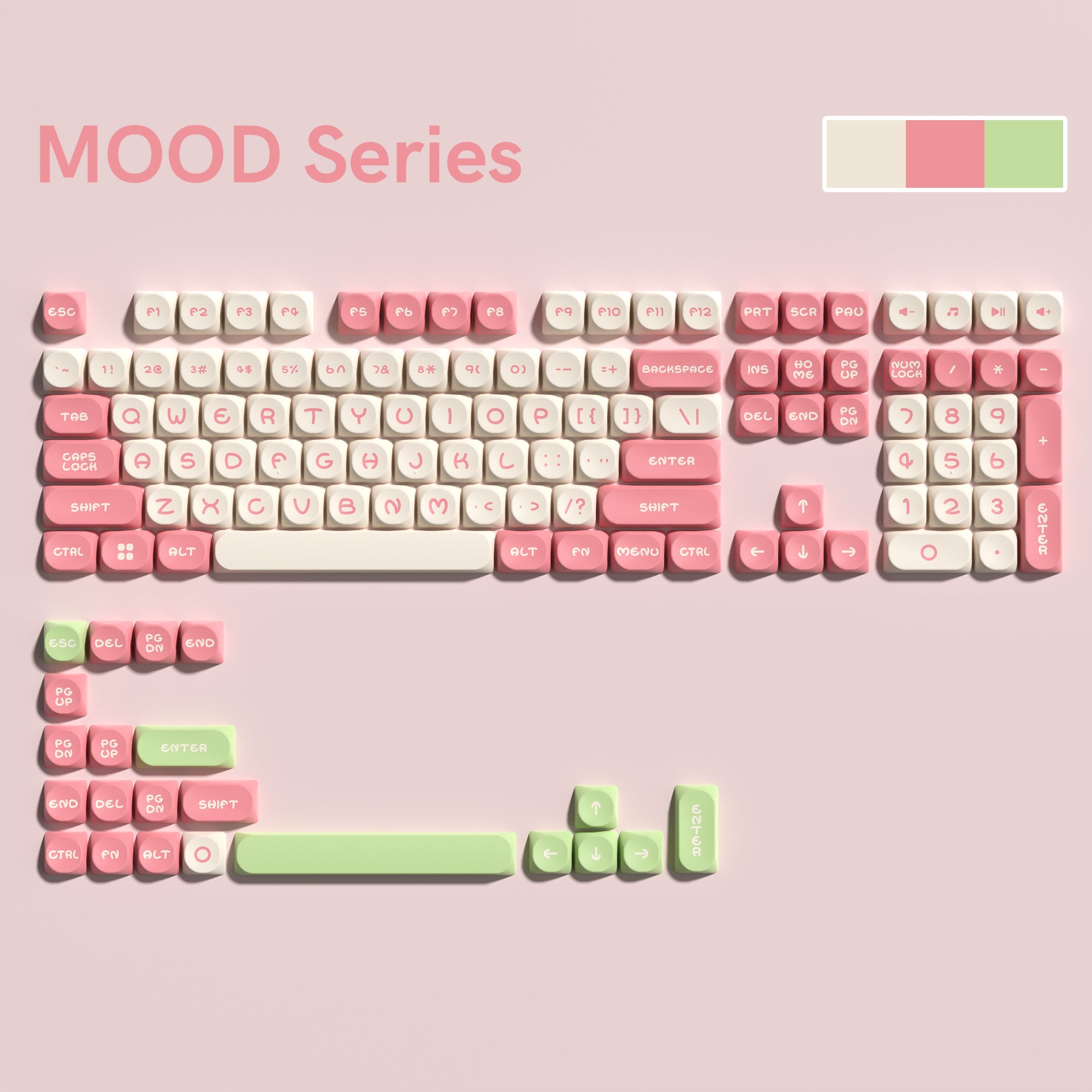 Womier MOOD Series 127 - Key MOA Profile Double - Shot PBT Keycap Set (5 Colors) - Womier Keyboard