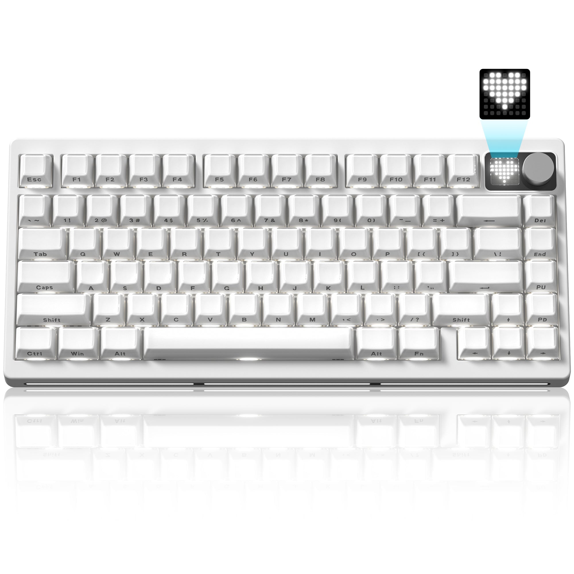 Womier MT75 TRI - MODE KEYBOARD WITH DOT - MATRIX SCREEN AND VOLUME KNOB - Womier Keyboard