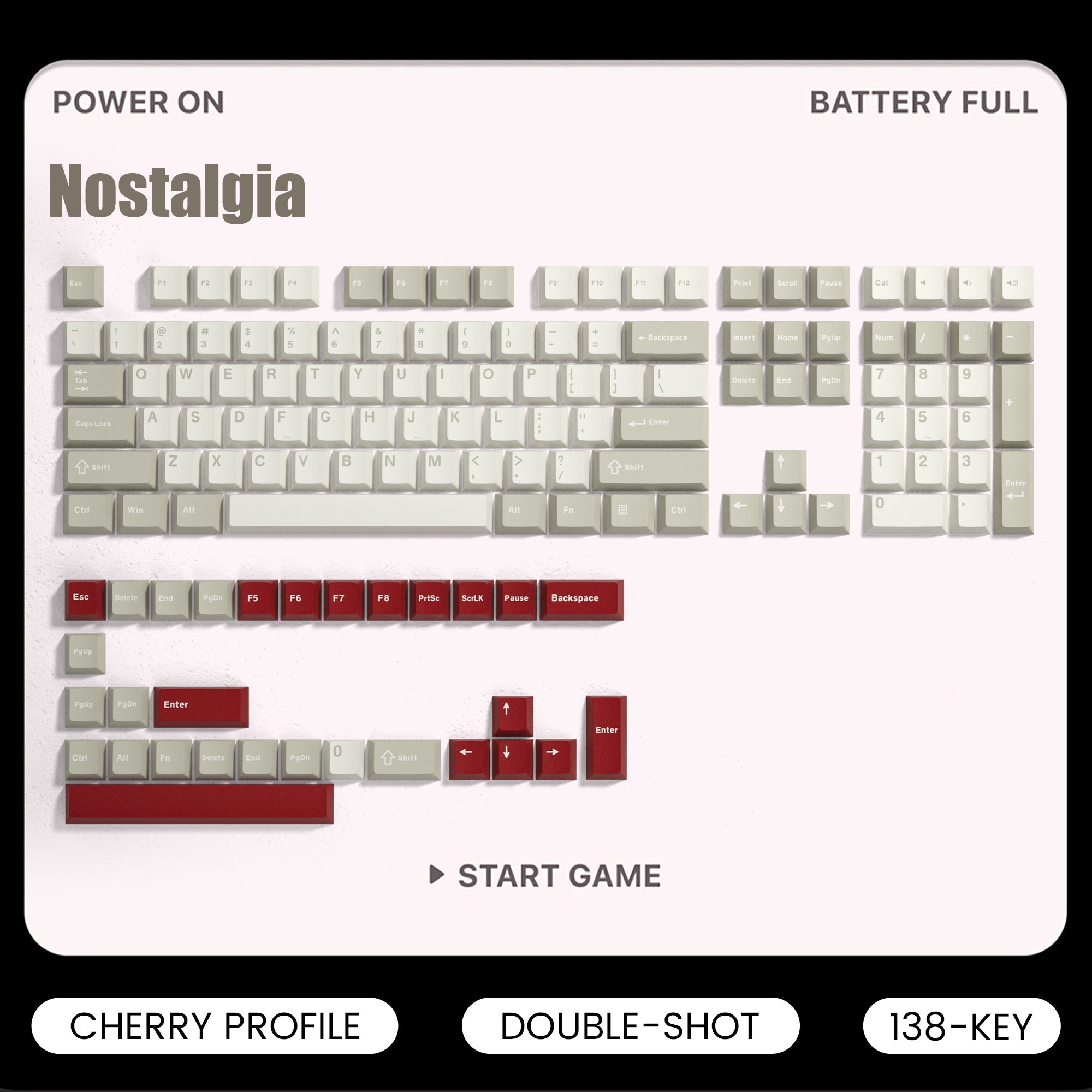 Womier Nostalgia Cherry Profile Double Shot PBT Keycap Set - Womier Keyboard