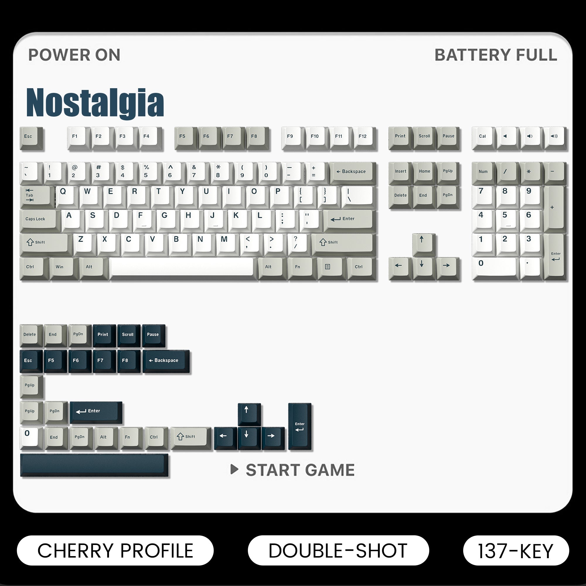 Womier Nostalgia Cherry Profile Double Shot PBT Keycap Set - Womier Keyboard