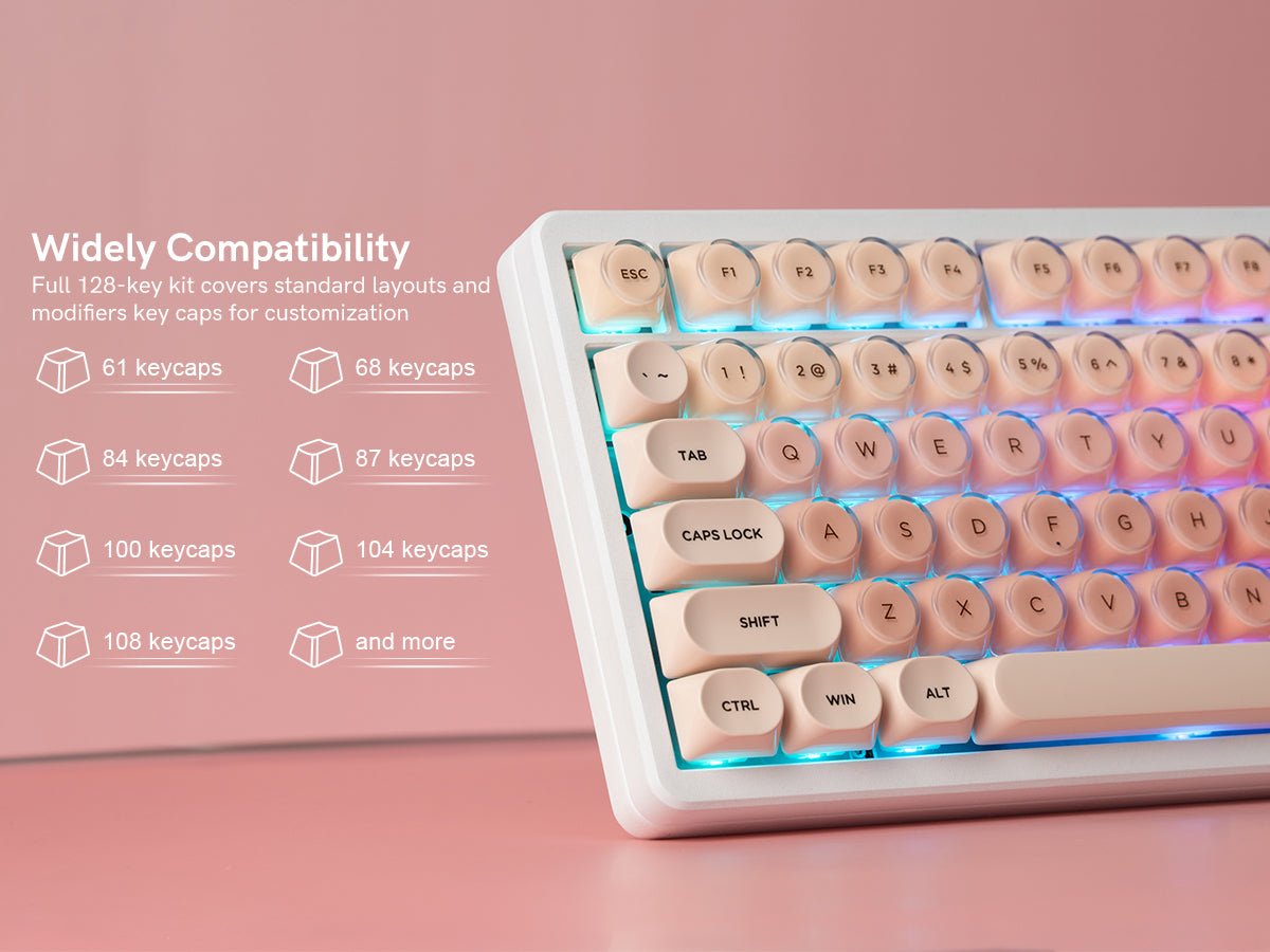 Womier Pink MOA Profile Dye - Sublimation PBT Keycap Set - Womier Keyboard