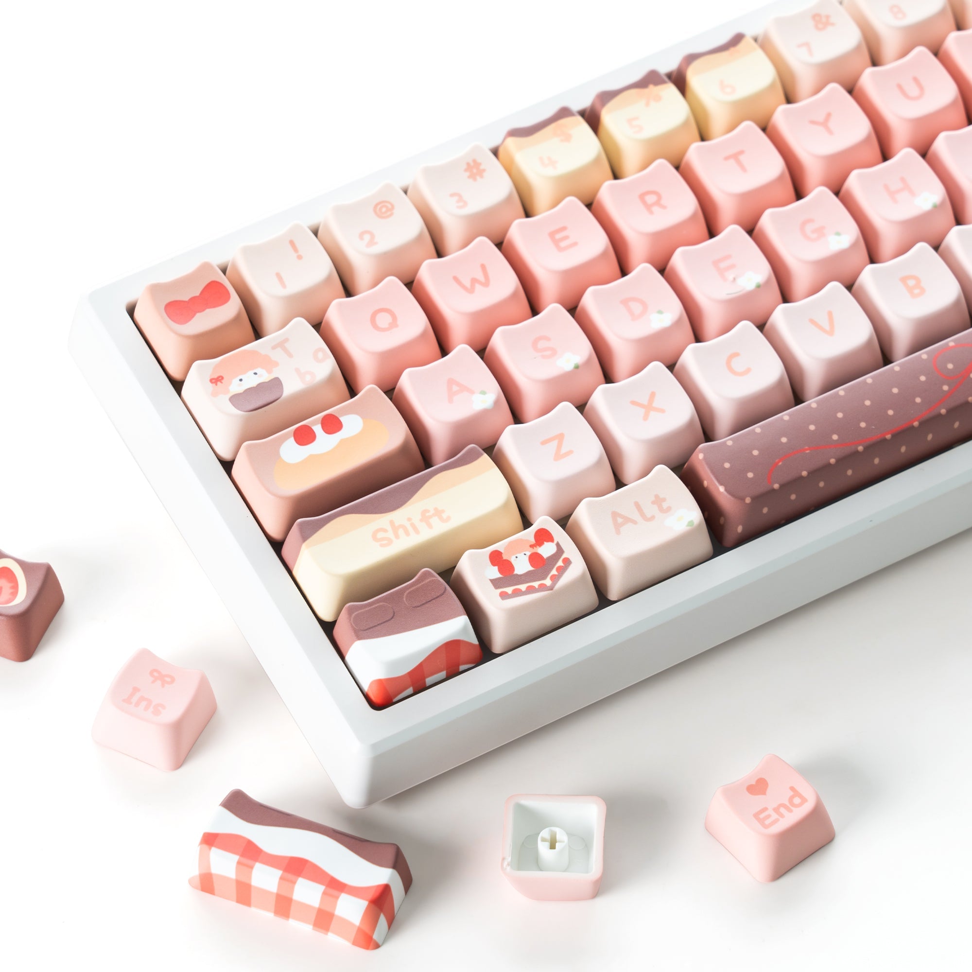 Womier Pink Theme MOA Profile Dye - Sublimation PBT Keycap Set - Womier Keyboard