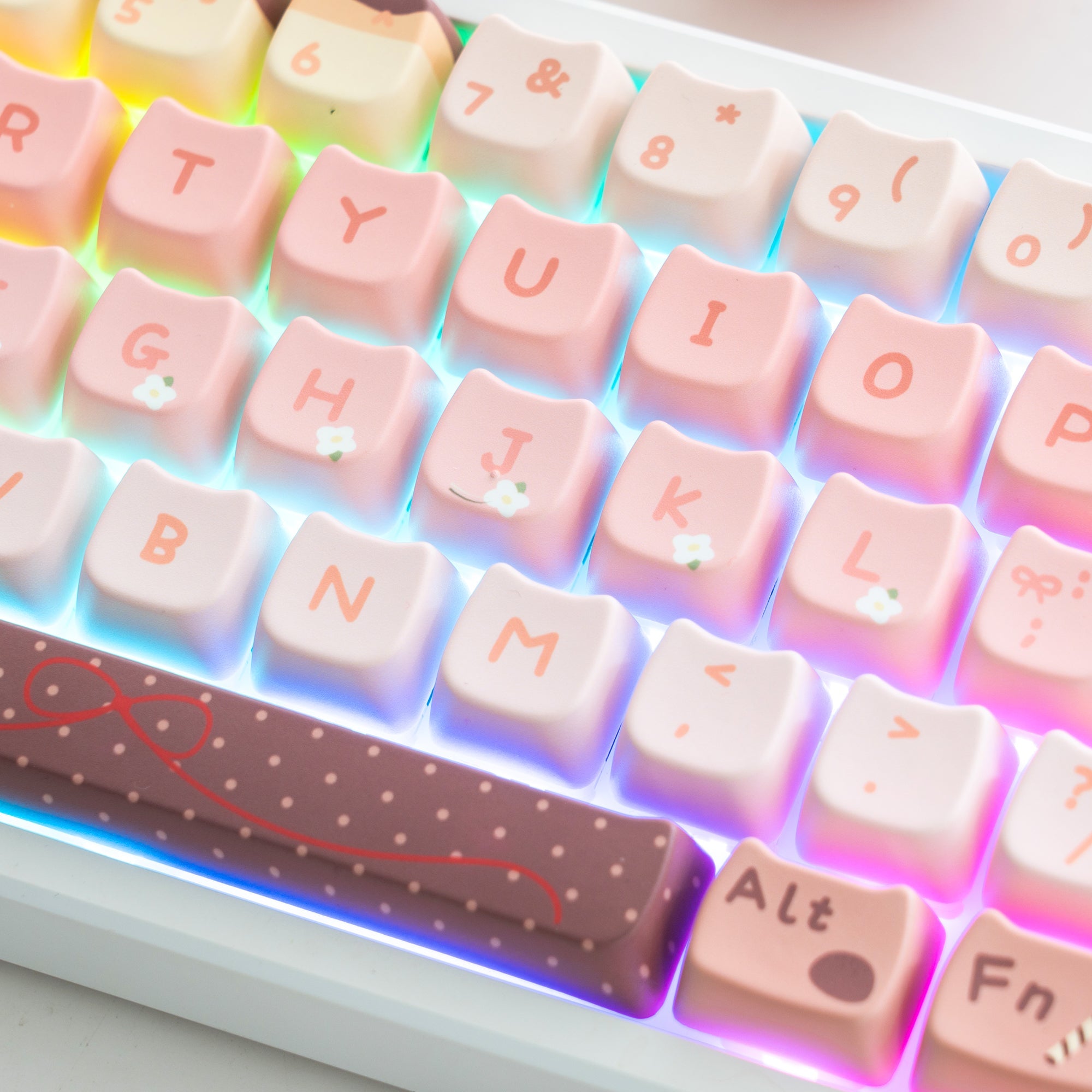 Womier Pink Theme MOA Profile Dye - Sublimation PBT Keycap Set - Womier Keyboard