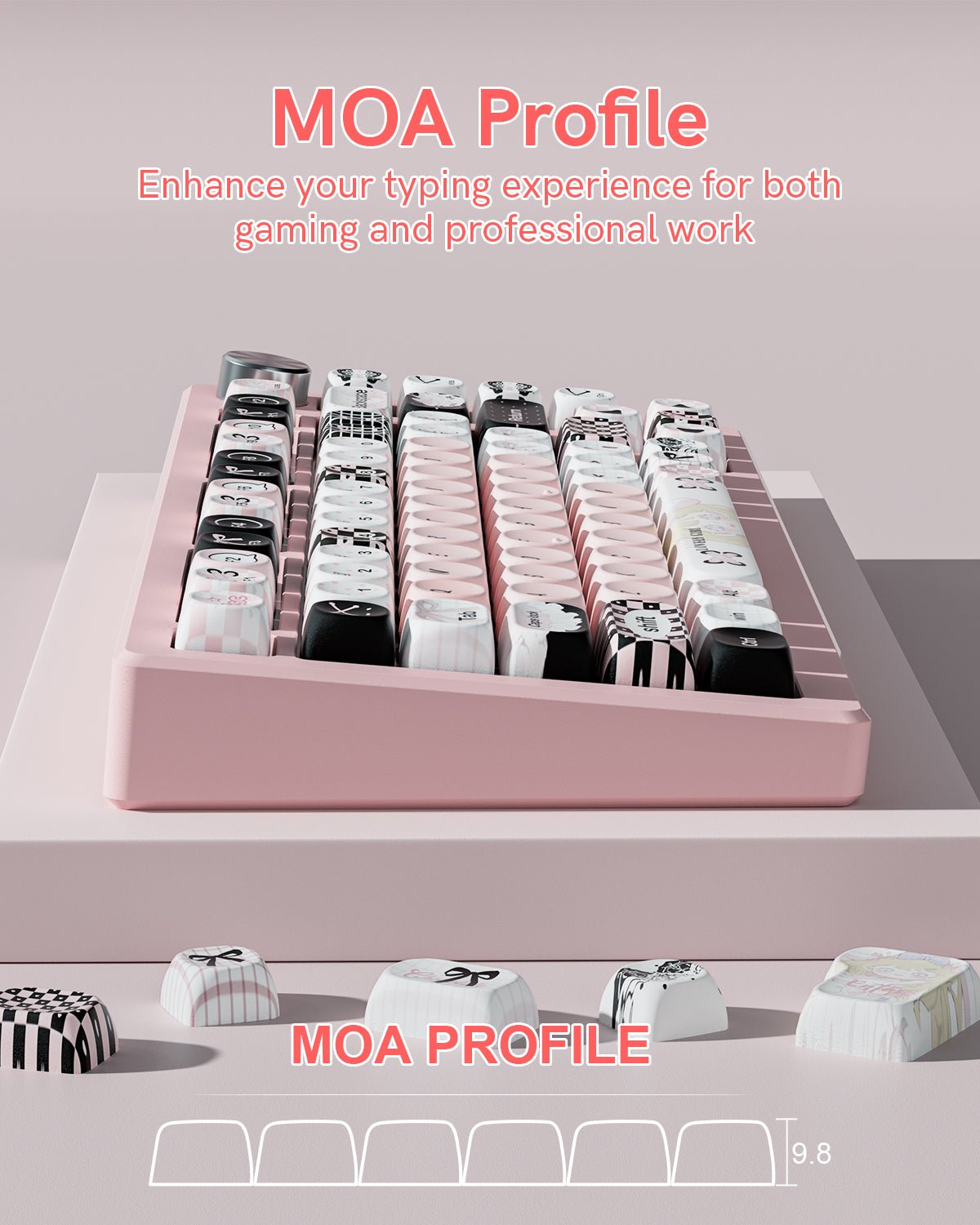 Womier Plaid Girl MOA Profile Dye - Sublimation PBT Keycap Set - Womier Keyboard