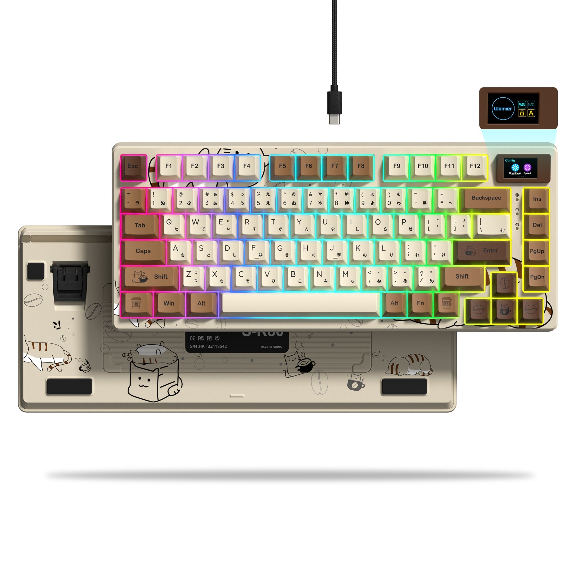 Womier SK80 Gasket Mounted 75% Mechanical Keyboard with Multimedia Display - Womier Keyboard