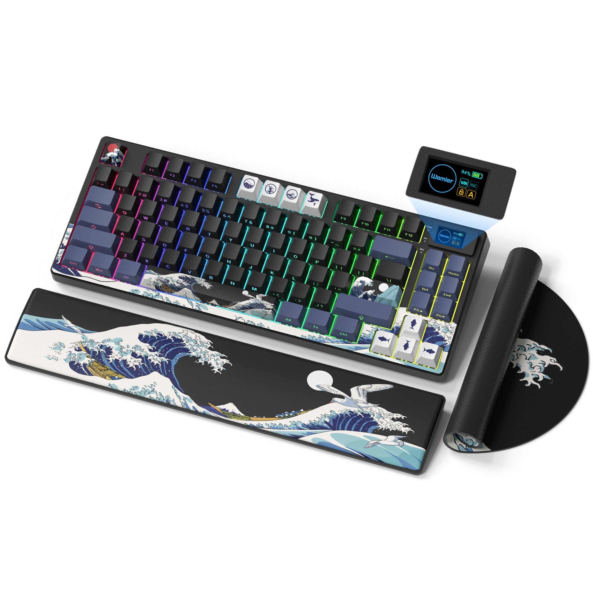 Womier SK80 Pro Themed 75% Wireless Mechanical Keyboard Angled view of Womier SK80 Pro Wireless Mechanical Keyboard
