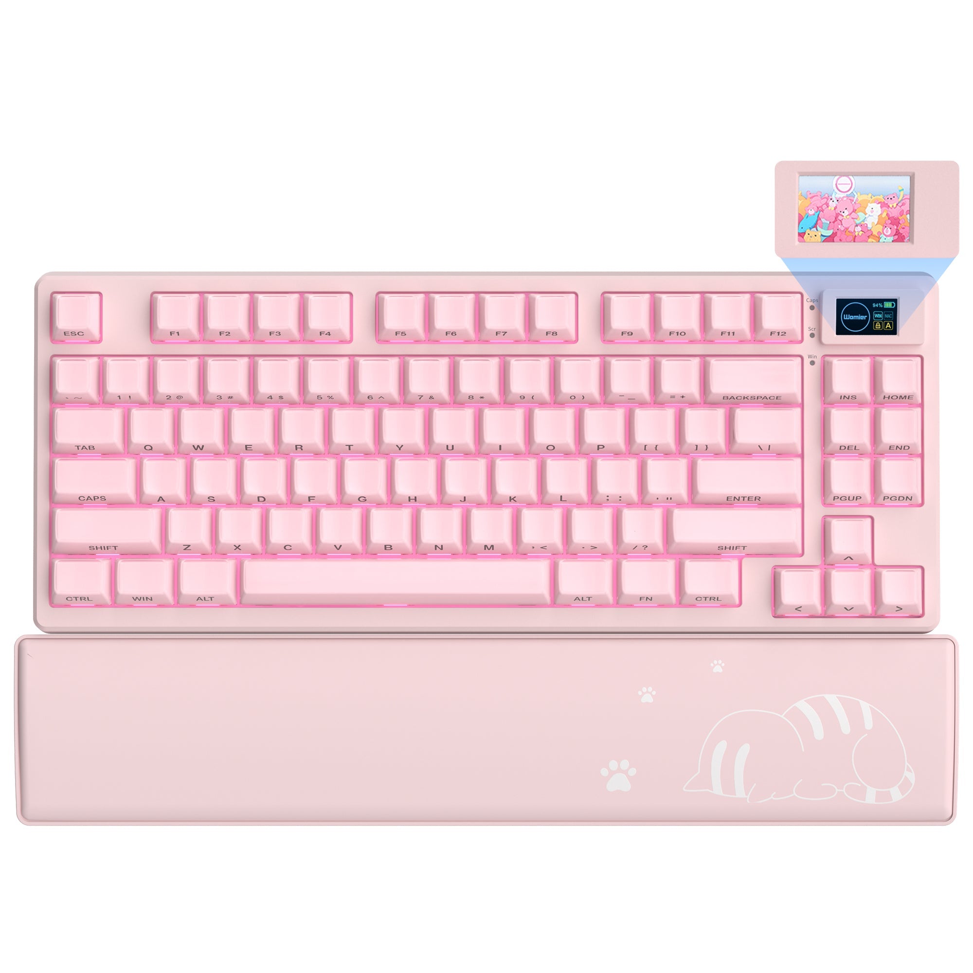 Womier SK80 Pro Themed 75% Wireless Mechanical Keyboard with Multimedia Display - Womier Keyboard