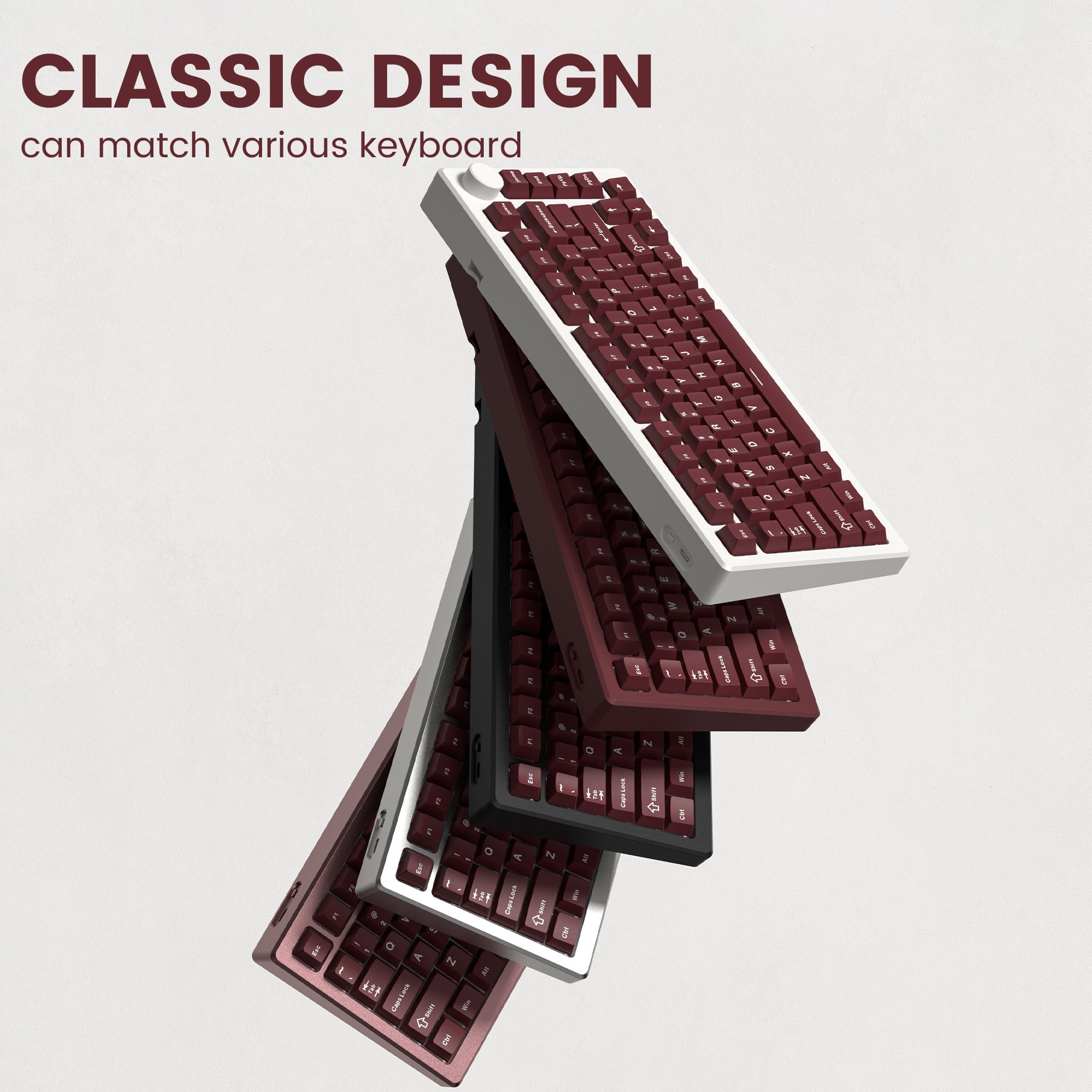 Womier Solid Color Cherry Profile PBT Double - Shot Keycaps – 2 Color Options - Womier Keyboard