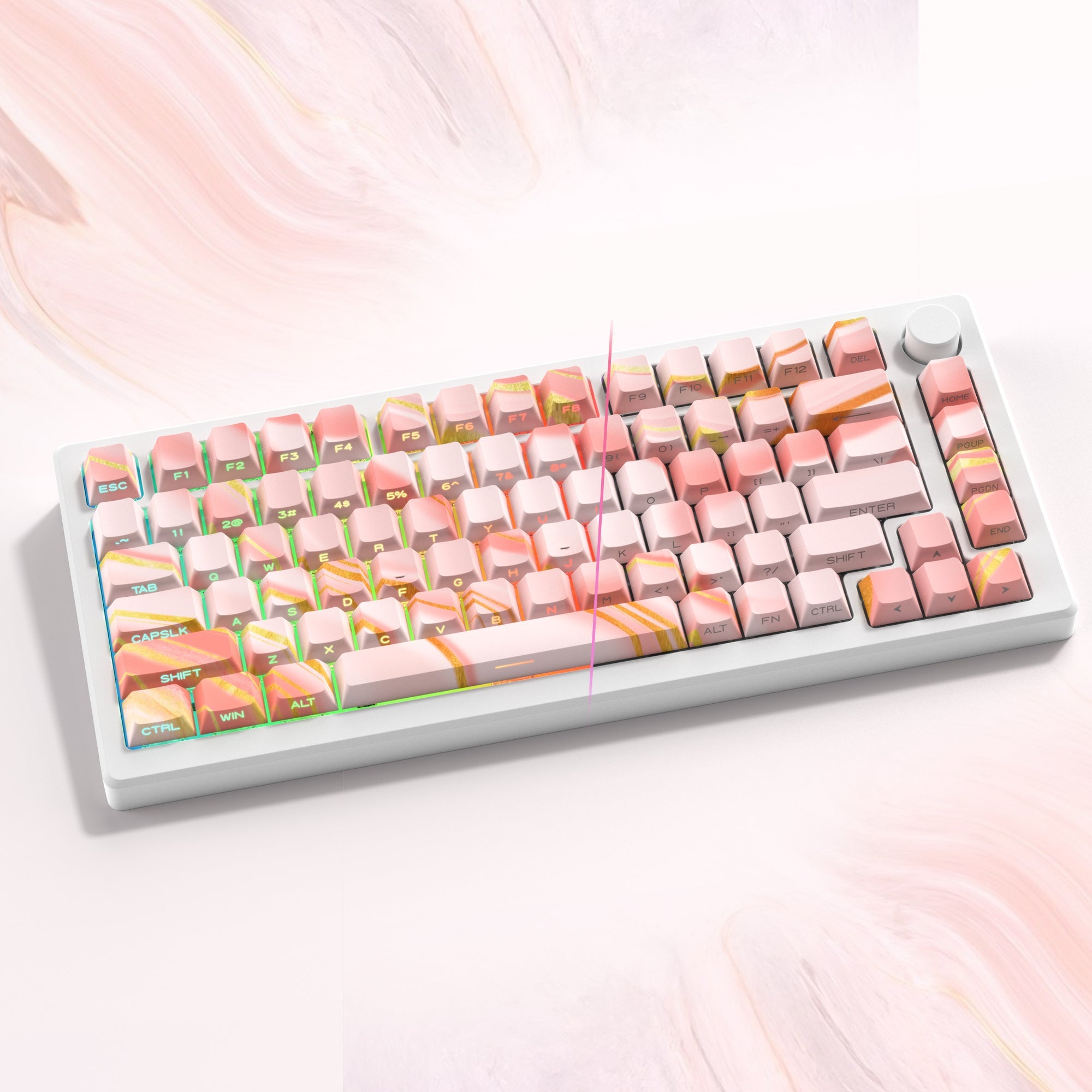 Womier Sparkles Cherry Profile 131 - Key Side - Printed Dye - Sub PBT Keycap Set - Womier Keyboard