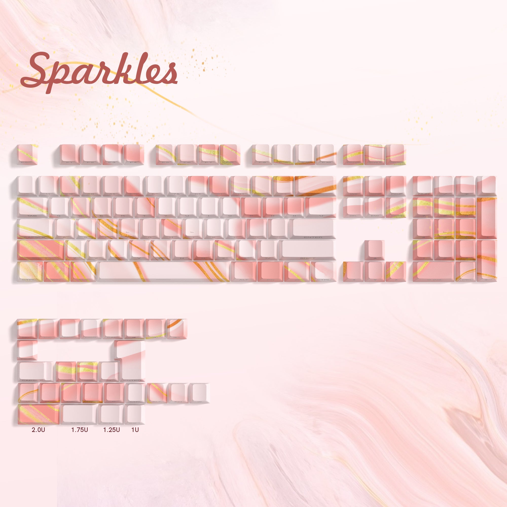 Womier Sparkles Cherry Profile 131 - Key Side - Printed Dye - Sub PBT Keycap Set - Womier Keyboard