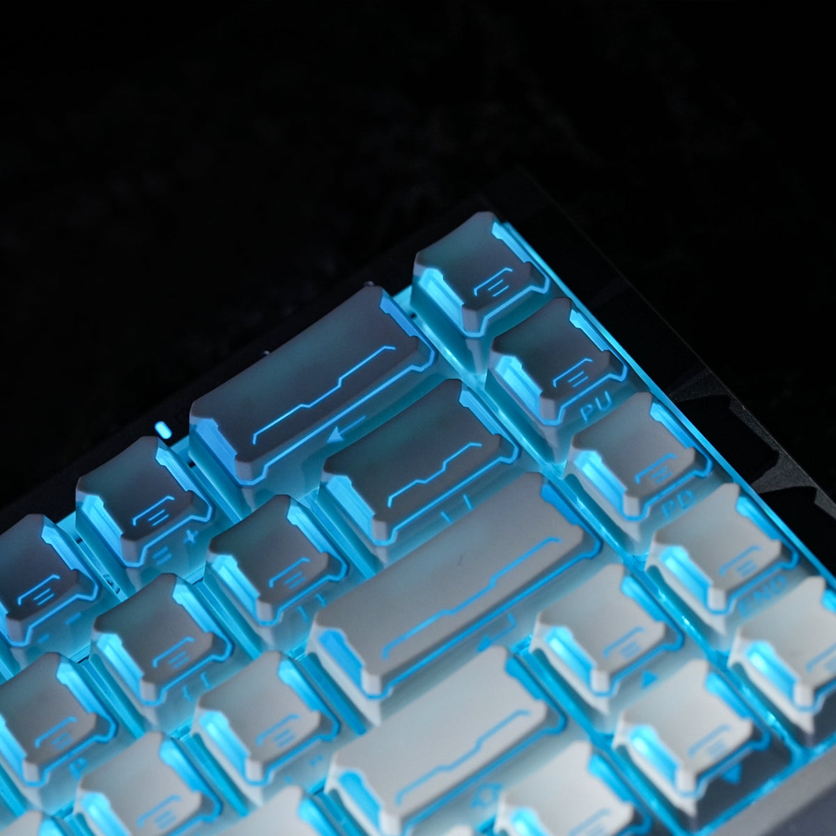 Womier Star Prism White-Blue Cherry Profile Shine-Through Keycap Set (136-Key) - Womier Keyboard