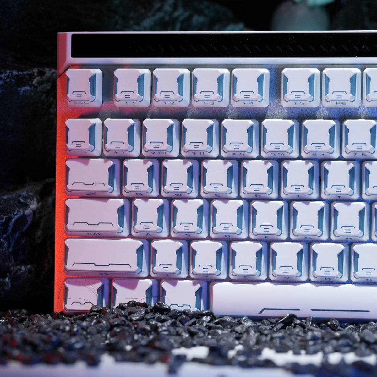 Womier Star Prism White-Blue Cherry Profile Shine-Through Keycap Set (136-Key) - Womier Keyboard