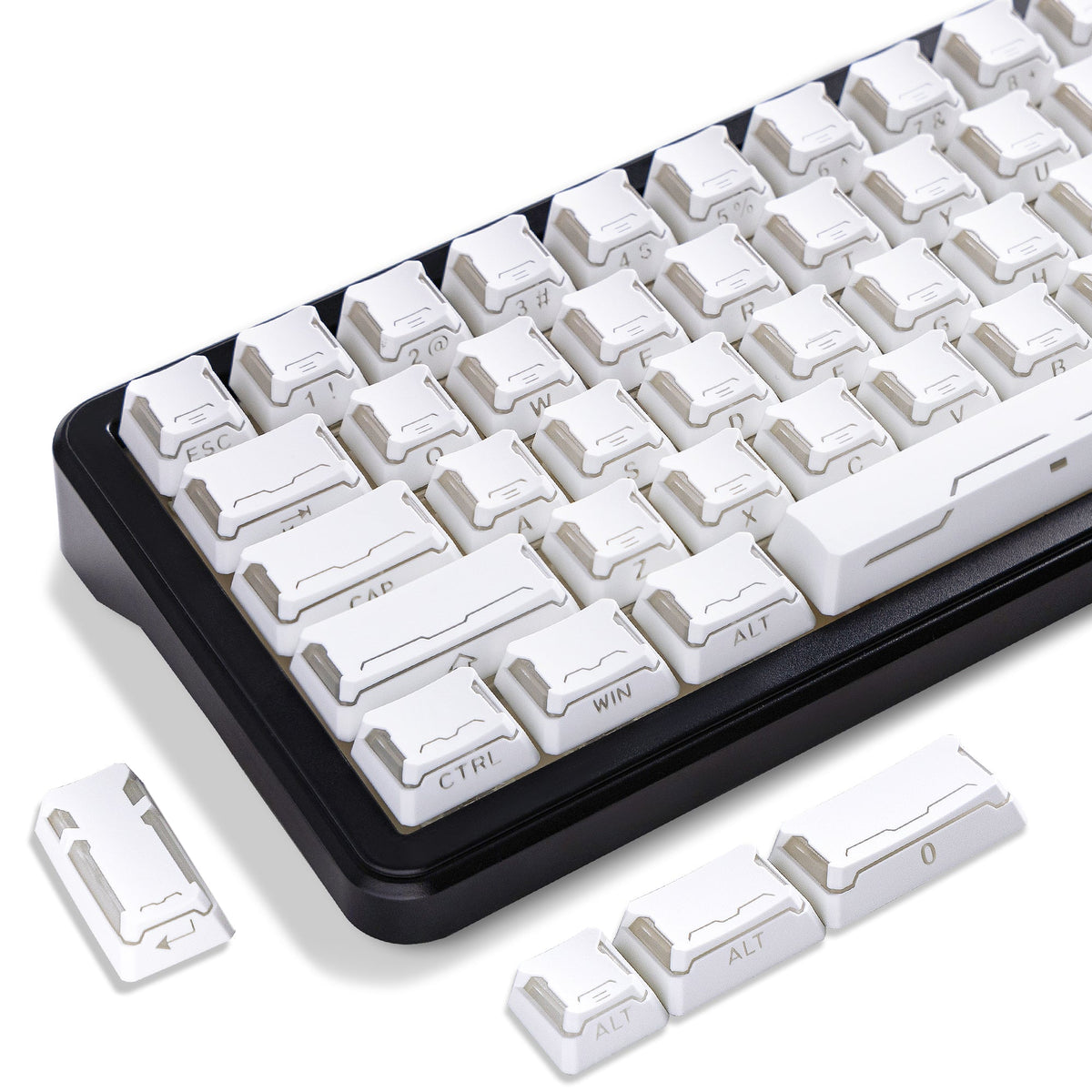 Womier Star Prism White-Blue Cherry Profile Shine-Through Keycap Set (136-Key) - Womier Keyboard