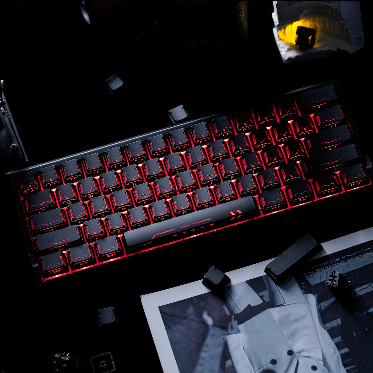 Womier Star Prism White-Blue Cherry Profile Shine-Through Keycap Set (136-Key) - Womier Keyboard