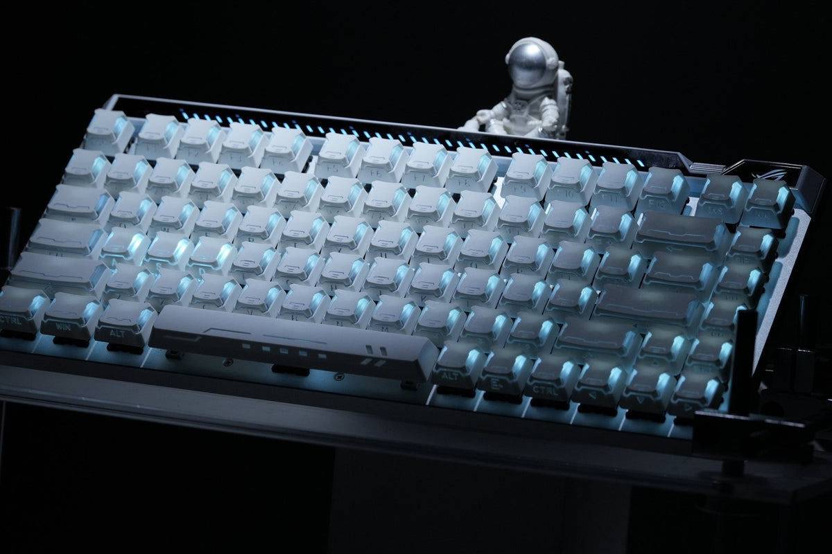 Womier Star Prism White-Blue Cherry Profile Shine-Through Keycap Set (136-Key) - Womier Keyboard