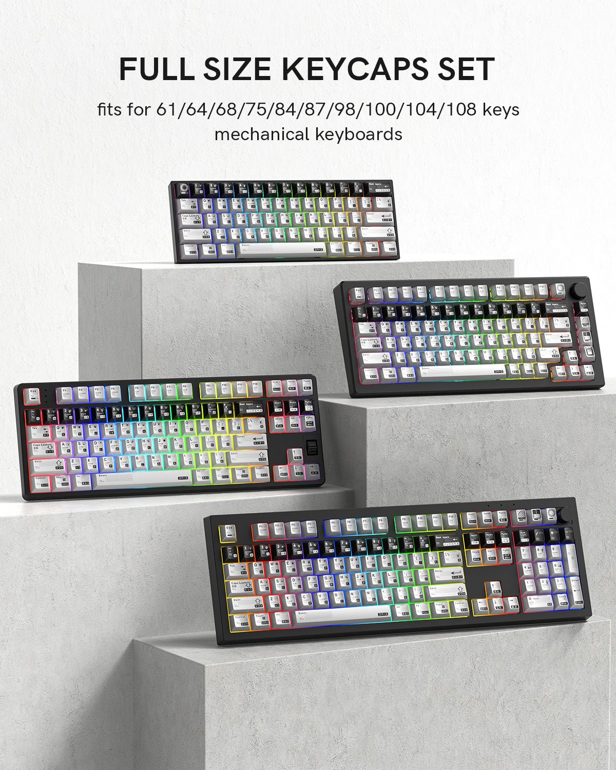 Womier Timeless 112-Key Cherry Profile Metallic Coating Keycap Set - Womier Keyboard
