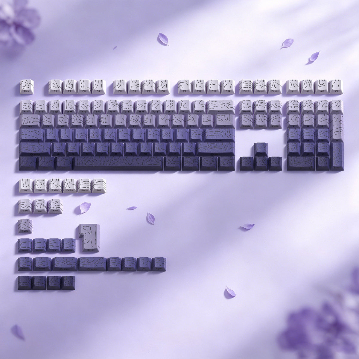 Womier Topographic Cherry Profile 135-Key Side-Printed PBT Keycap - Womier Keyboard