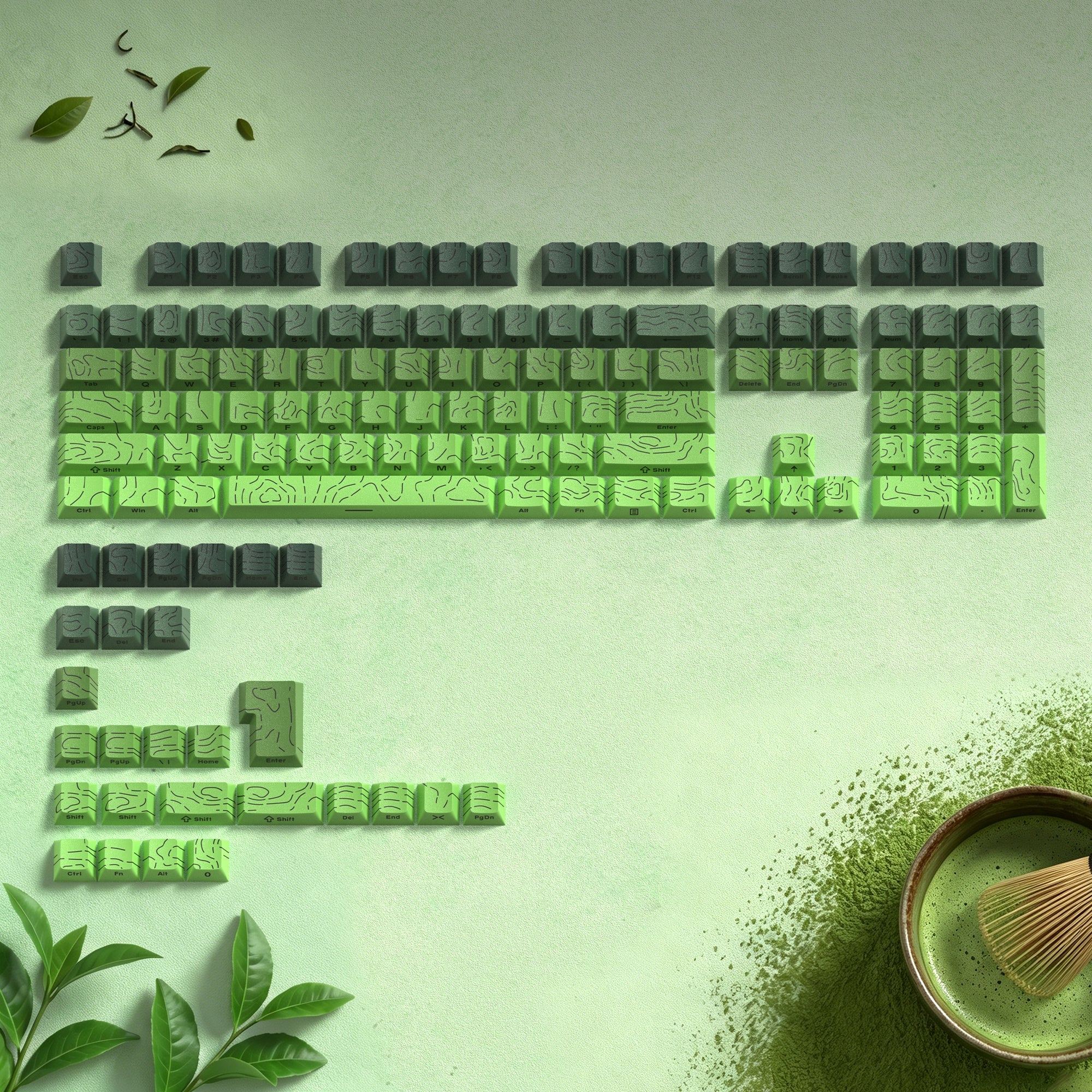 Womier Topographic Cherry Profile 135-Key Side-Printed PBT Keycap - Womier Keyboard