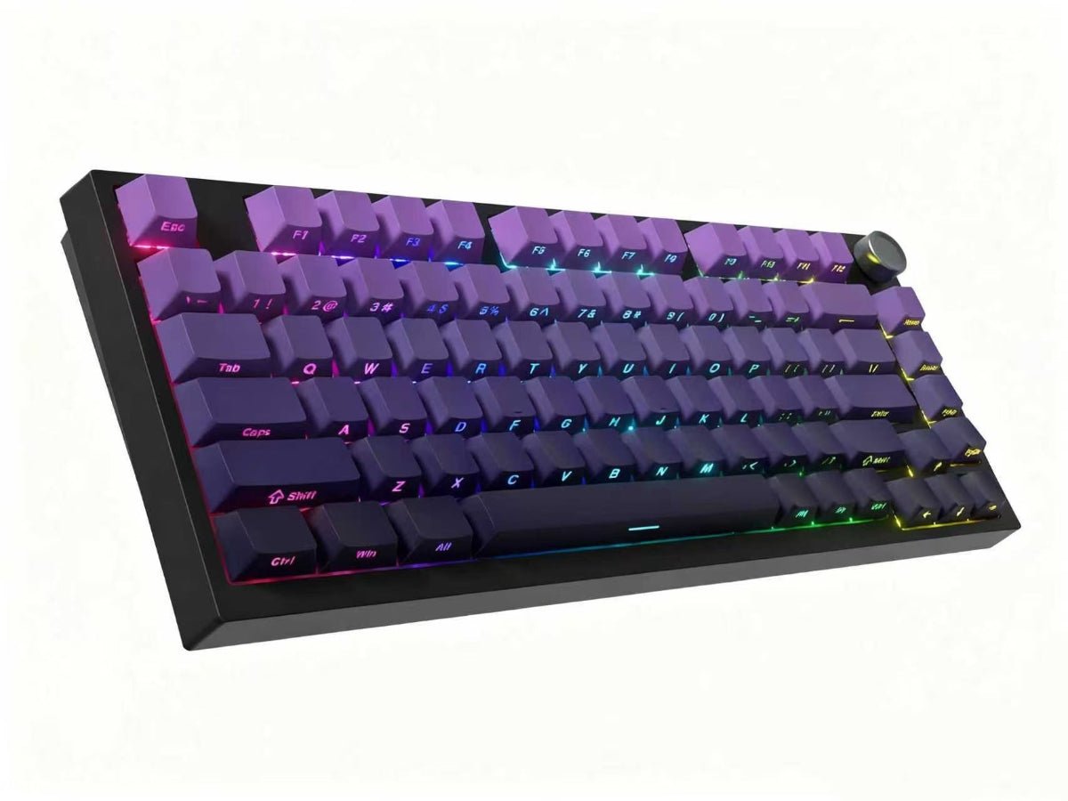 gear keyboard Womier WK75 75% Wireless Hot-Swap Keyboard with Knob – RGB Purple / US