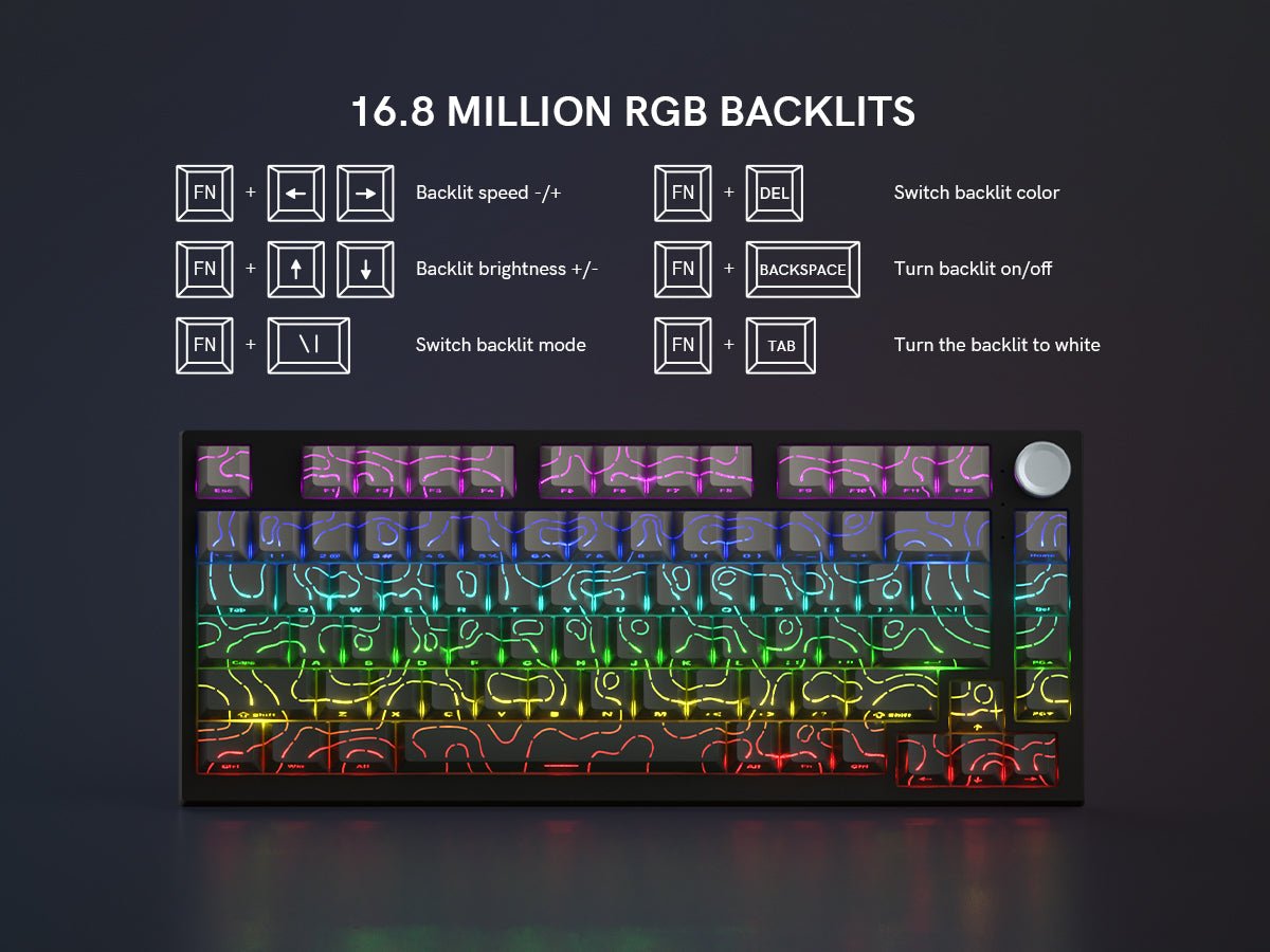 Womier WK75 75% Hot - Swappable Wireless Keyboard with Multimedia Knob - Womier Keyboard