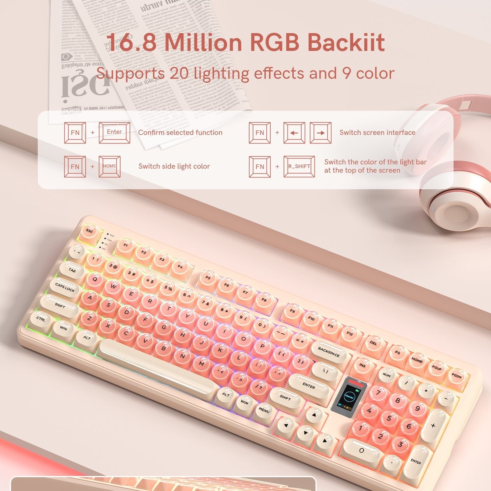 Womier WK98 98% Mechanical Gaming Keyboard With Multimedia Screen - Womier Keyboard