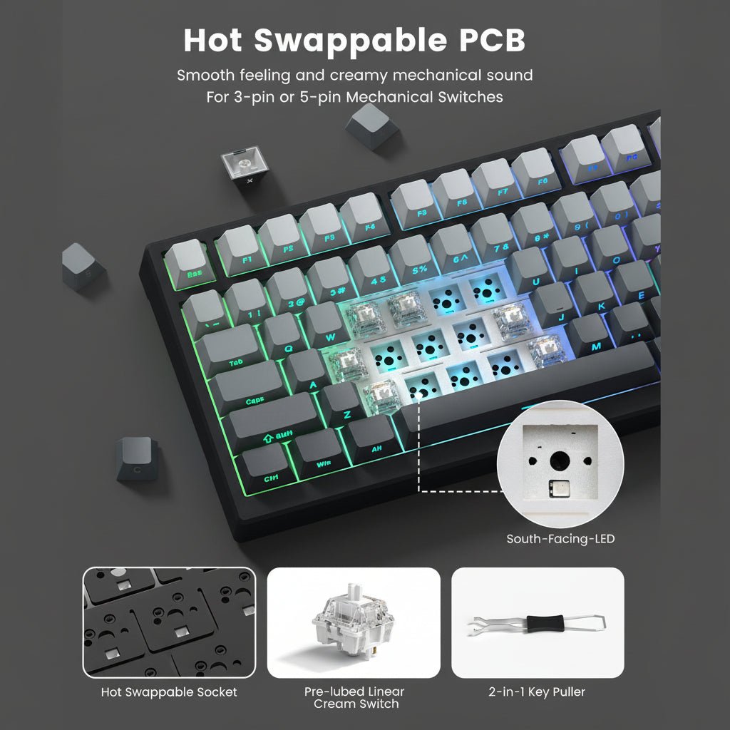 Womier X98 Wireless Mechanical Keyboard, RGB Gaming Keyboard - Womier Keyboard
