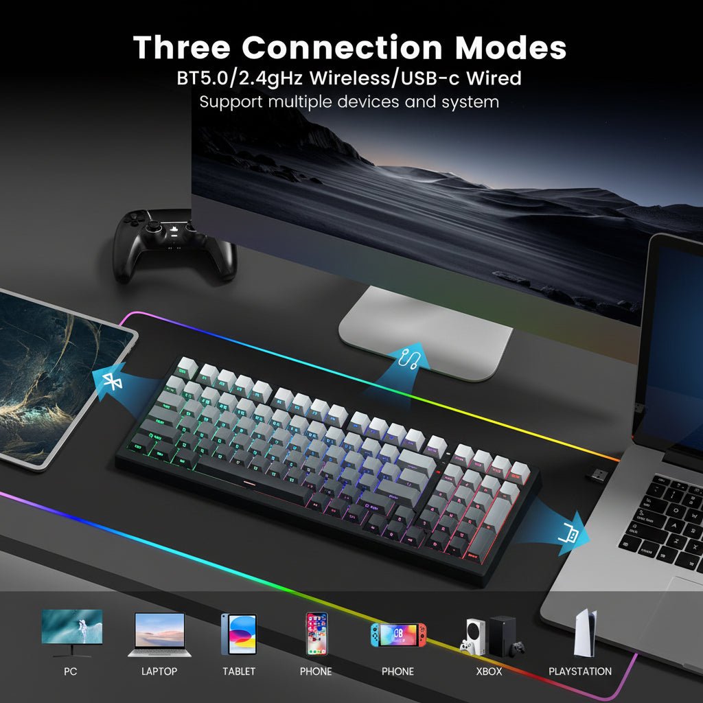 Womier X98 Wireless Mechanical Keyboard, RGB Gaming Keyboard - Womier Keyboard