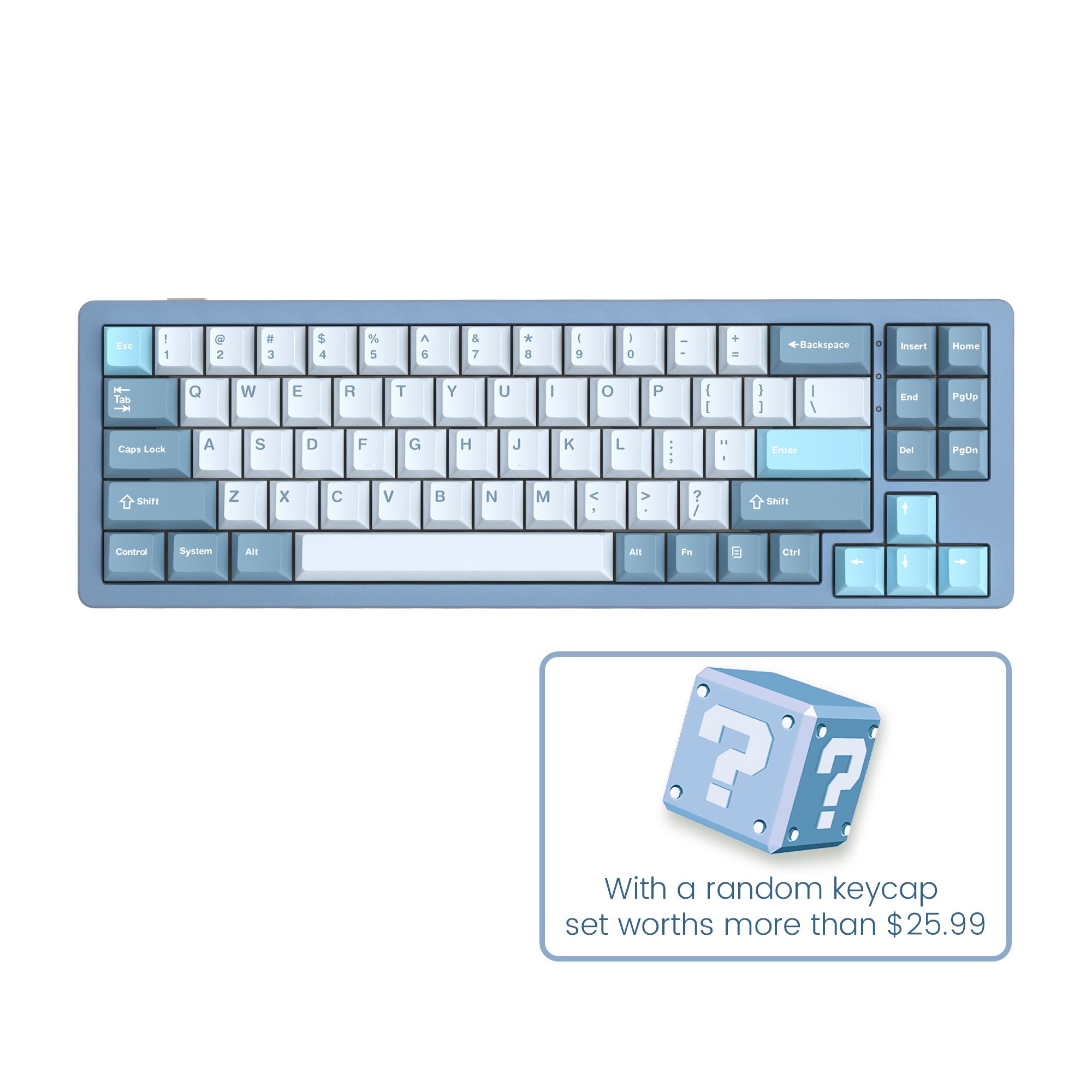 Womier SK71 Wireless 68% Aluminum Gasket Mechanical Keyboard (7 Colors)