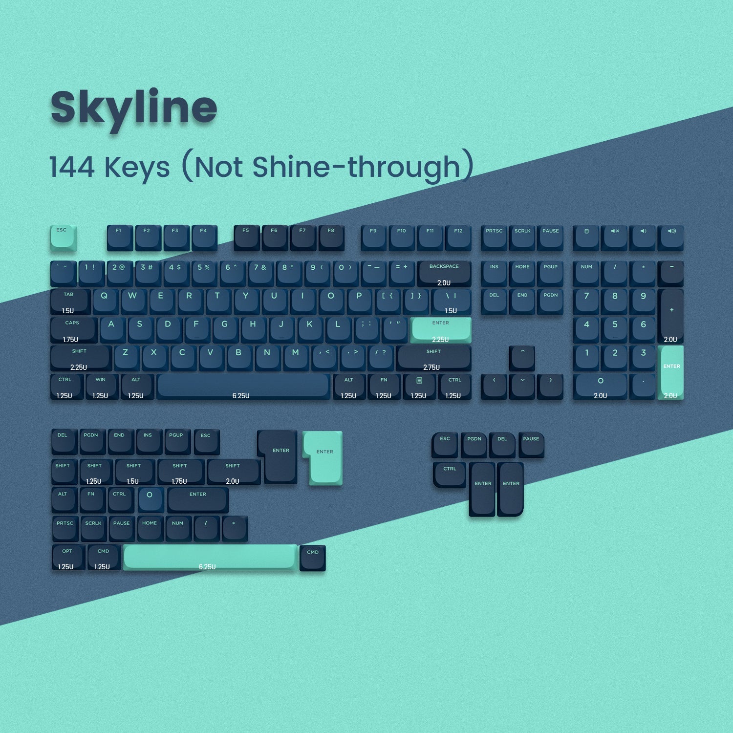 Skyline R1 Low Profile PBT Double-Shot Keycap Set