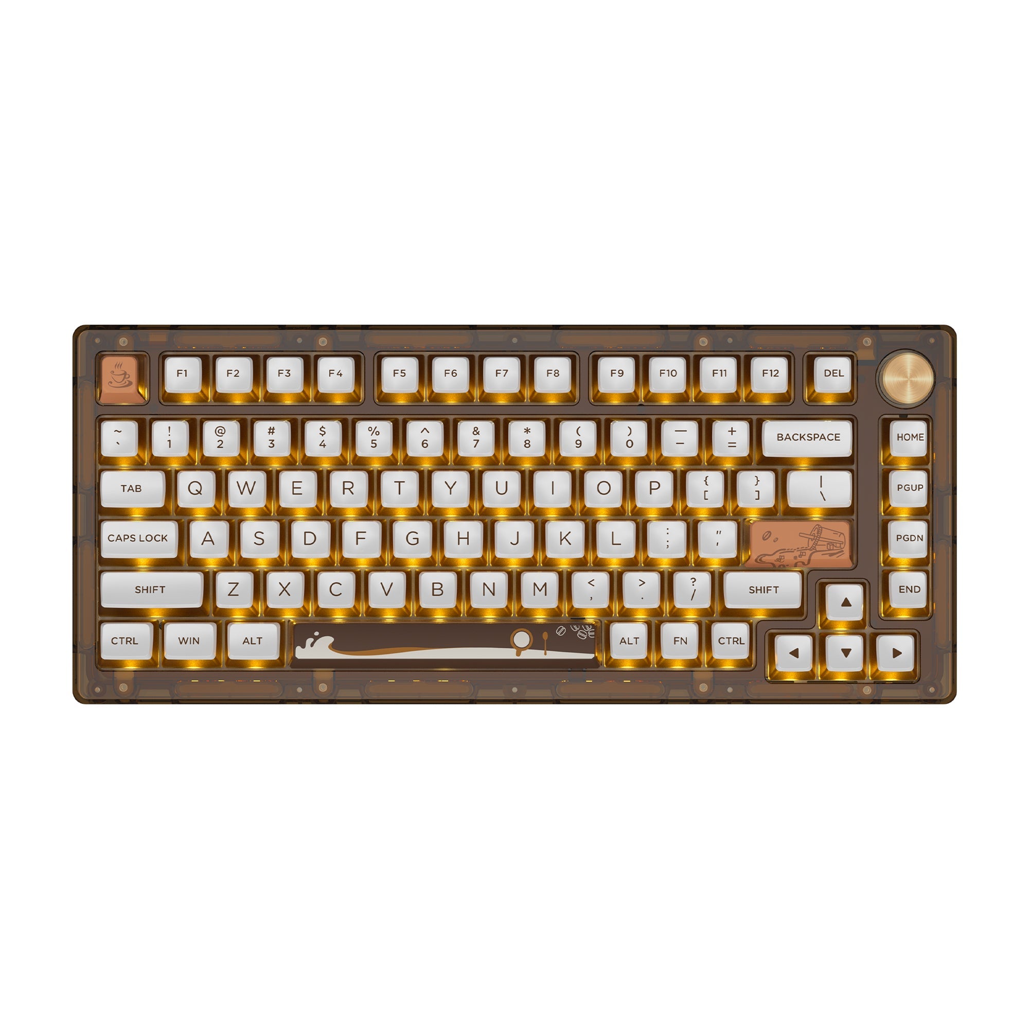 Womier G75 Coffee Themed Gasket/Top Mounted Wired Mechanical Keyboard/Barebone