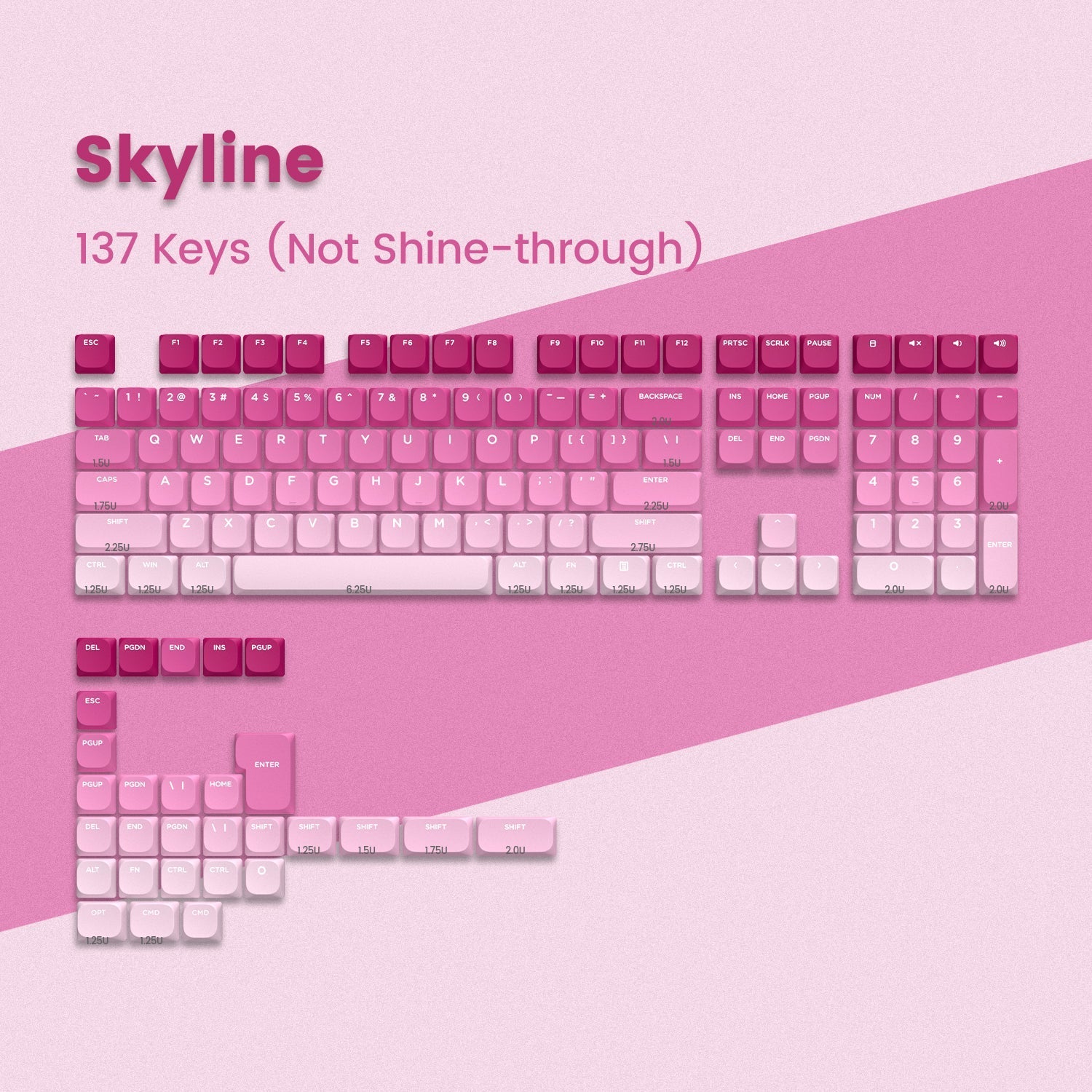 Skyline R1 Low Profile PBT Double - Shot Keycap Set - Womier Keyboard