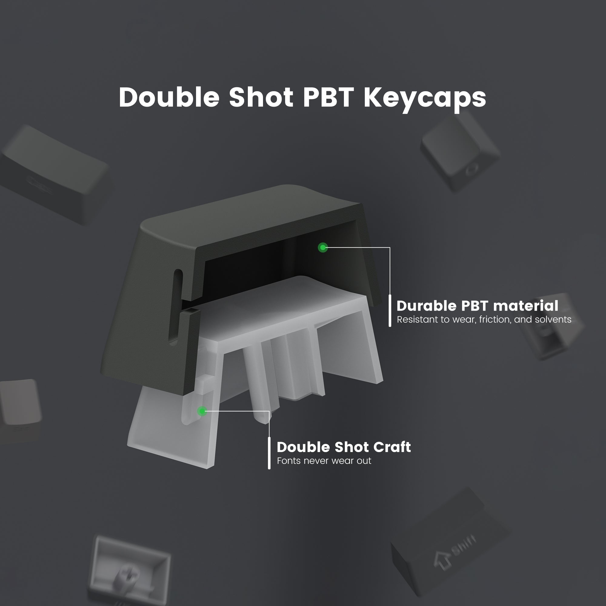 Womier Gradient Series 136 - Key Side - Printed OEM Profile Keycap (6 Colors) - Womier Keyboard